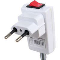 Гибкий переходник вилка-патрон Smartbuy Е14 300мм с выключателем, белый SBL-NL-001