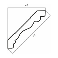 Карниз Cosca Decor интерьерный багет, 60 мм, патина СПБ051781