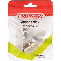 Автолампа SKYWAY диод S25 (P21/5W) 12V 9 SMD диодов 2-конт BAY15d белая, 2 шт. S08201522