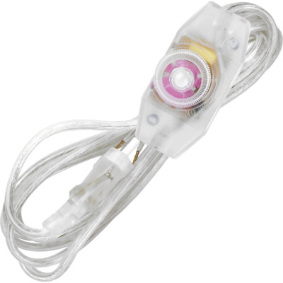 Шнур с плоской вилкой и светорегулятором TDM ELECTRIC ШУ05С4 200Вт, RL ШВВП 2x0,75мм2 2м. прозрачный SQ1305-0054