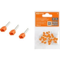 Наконечники для проводов обжимные изолированные штырьевые втулочные (двойные) НШвИ (2) 0,5×8 (упаковка/20 штук) TDM ELECTRIC SQ0568-0047