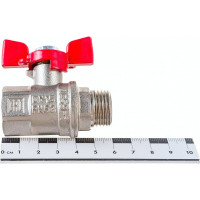 Шаровой кран VALFEX PREMIUM для воды, 1/2" ВР/НР, бабочка VF.218.NB1.012.PREMIUM