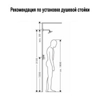 Душевая стойка WISENT со смесителем, круглым тропическим душем и лейкой из нержавеющей стали W3502