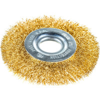 Щетка-крацовка дисковая (100х22.2 мм; латунированная стальная проволока) РемоКолор 45-2-110