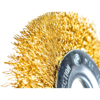 Щетка-крацовка дисковая (100х22.2 мм; латунированная стальная проволока) РемоКолор 45-2-110