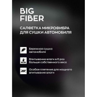 Тряпка для сушки авто / микрофибра для авто / салфетка Big Fiber, 50х60 см, 1 шт. Smart Open 160301