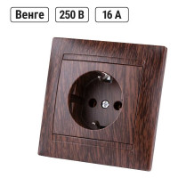 Розетка TDM ELECTRIC 2П+З 16А 250В венге "Лама" SQ1815-0423