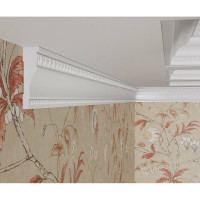 Потолочный плинтус Cosca Decor интерьерный багет, 90 мм, белый матовый СПБ048190