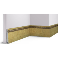 Плинтус Cosca Decor интерьерный багет, 90 мм, античное золото СПБ029378