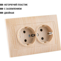 Двойная розетка TDM ELECTRIC 2П+З 16А 250В сосна Лама SQ1815-0325