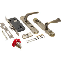 Врезной замок БУЛАТ ЗВ4-3.03.01 НОМОС (бронза; 5 перфоключей; с ручками) 13561