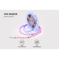 Комплект адресной ленты Apeyron 24В, 14,4Вт/м, smd5050, 60д/м, IP20, подложка 10мм (белая), 5м, RGB/ 10-93