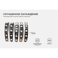 Комплект адресной ленты Apeyron 24В, 14,4Вт/м, smd5050, 60д/м, IP20, подложка 10мм (черная), 5м, RGB/ 10-94