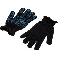 Утепленные перчатки TDM ELECTRIC х/б с ПВХ-протектор, двойные зимние, черные, SQ1016-0203