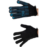 Утепленные перчатки TDM ELECTRIC х/б с ПВХ-протектор, двойные зимние, черные, SQ1016-0203