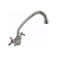 Смеситель для кухни MYNAH двухвентильный с поворотным изливом, керамическая кран-букса M4156