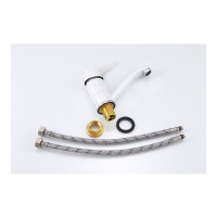 Смеситель для раковины MYNAH высота 113 мм, белый, поворотный излив, латунь M4918J