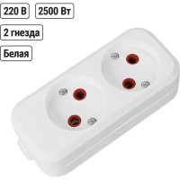 Розетка для удлинителя TDM ELECTRIC колодка на 2 гнезда 10А 250В SQ1806-0413