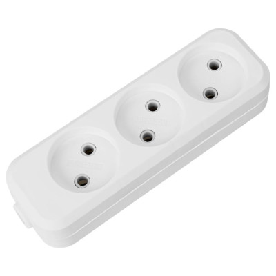 Розеточная колодка TDM ELECTRIC 3 гнезда 2П б/з 10А 250В белая серии Народная SQ1806-0416