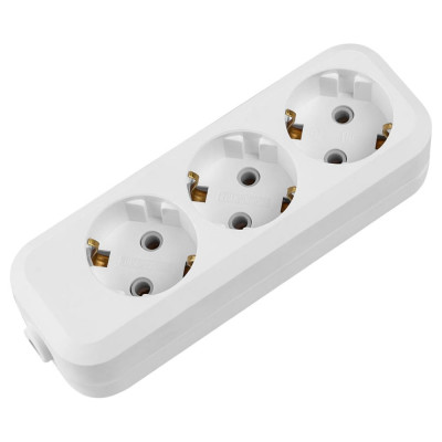 Розеточная колодка TDM ELECTRIC 3 гнезда 2П+3 16А 250В белая серии Народная SQ1806-0417