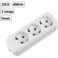 Розеточная колодка TDM ELECTRIC 3 гнезда 2П+3 16А 250В белая серии Народная SQ1806-0417