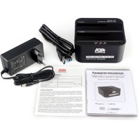 Докстанция AgeStar USB 3.0 2x2.5"/3.5" SATA HDD/SSD, пластик, черный, UASP, Clone, 3UBT6-6G (BLACK)