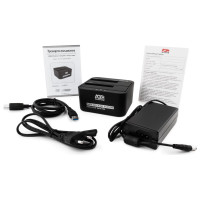 Докстанция AgeStar USB 3.0 2x2.5"/3.5" SATA HDD/SSD, пластик, черный, UASP, Clone, 3UBT6-6G (BLACK)