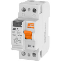 Устройство защитного отключения TDM ELECTRIC УЗО ВД63 2Р, 40А, 100мА, электронное SQ0220-0019
