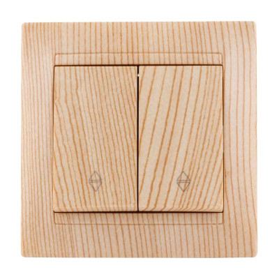 2-клавишный выключатель на 2 направления TDM ELECTRIC 10А сосна Лама SQ1815-0307