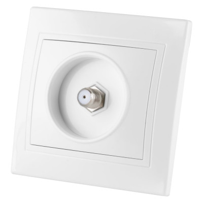 Телевизионная розетка TDM ELECTRIC SAT типа F, белая Таймыр SQ1814-0032