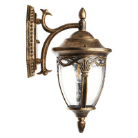 Садово-парковый светильник FERON PL681 на стену вниз 60W 230V E27, черное золото 11692