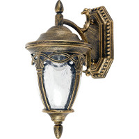 Садово-парковый светильник FERON PL681 на стену вниз 60W 230V E27, черное золото 11692