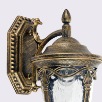 Садово-парковый светильник FERON PL681 на стену вниз 60W 230V E27, черное золото 11692