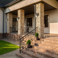 Садово-парковый светильник FERON PL681 на стену вниз 60W 230V E27, черное золото 11692