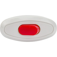 Выключатель на шнур TDM ELECTRIC 6А, 250В, белый с красной кнопкой SQ1806-0221