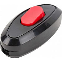 Выключатель на шнур TDM ELECTRIC 6А, 250В, черный с красной кнопкой SQ1806-0222