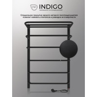 Полотенцесушитель INDIGO Hit (electro) 80/50 (скрытый монтаж, универсальное подключение R/L, черный муар) LHE80-50BRR