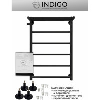Полотенцесушитель INDIGO Line с полкой (н.р.1") 70/40 м/о 60 боковое подключение слева LLSHSW70-40BRL-б/п-60