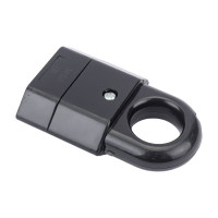 Кабельная розетка TDM ELECTRIC 2П, 10А, 250B, под евровилку CEE 7/16, с защитными шторками, с кольцом, черная SQ1806-0192