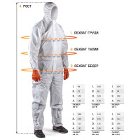 Комбинезон хим.защиты Jeta Safety с дышащей задней частью, плотн.65 г/м², разм.XXL/54-56, JPC-66-XXL