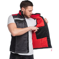 Утеплённый жилет с СОП Спрут ФОРМУЛА темно-серый с красной и черной отделкой, р. (56-58) 112-116 129402