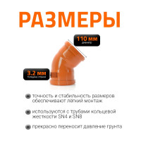 Двухраструбный отвод Ostendorf KGBD 2M 110x45 228080