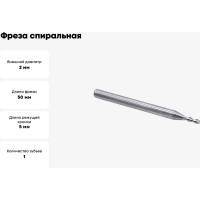 Фреза спиральная двухзаходная по цветному металлу (2х5х50 мм; хв-к 4 мм) AL2LX4205 DJTOL 5695