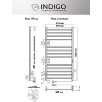 Полотенцесушитель INDIGO Attic Romb electro 100/50 таймер, скрытый монтаж, универсальное подключение R/L LСLATCRE100-50BRRt