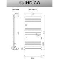 Полотенцесушитель INDIGO Attic electro 100/50 таймер, скрытый монтаж, универсальное подключение R/L LСLATCE100-50BRRt