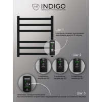 Полотенцесушитель INDIGO Oktava Slim 3 (electro) 60/50 таймер, скрытый монтаж, универсальное подключение R/L LСLOKS3E60-50BRRt