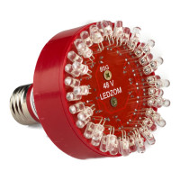 Светодиодная лампа LedZOM 48В, 15Кд, E27, красный, 3Вт, -50С /+50С, 40-72В 48В 15Кд LEDZOM 48В 15Кд