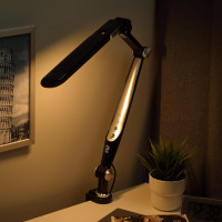 Настольный светодиодный светильник ЭРА NLED-496-12W-BK на струбцине, черный Б0052767