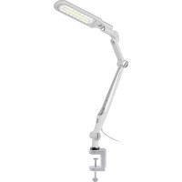 Настольный светодиодный светильник ЭРА NLED-496-12W-S на струбцине, серебро Б0052768