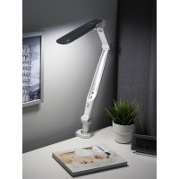 Настольный светодиодный светильник ЭРА NLED-496-12W-S на струбцине, серебро Б0052768